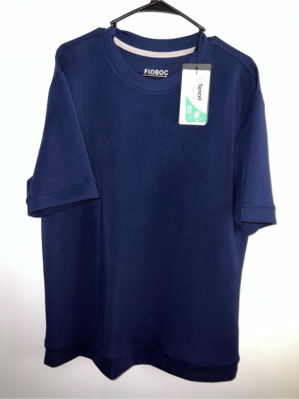 Men’s Navy Tencel Crewneck Short Sleeve Shirt